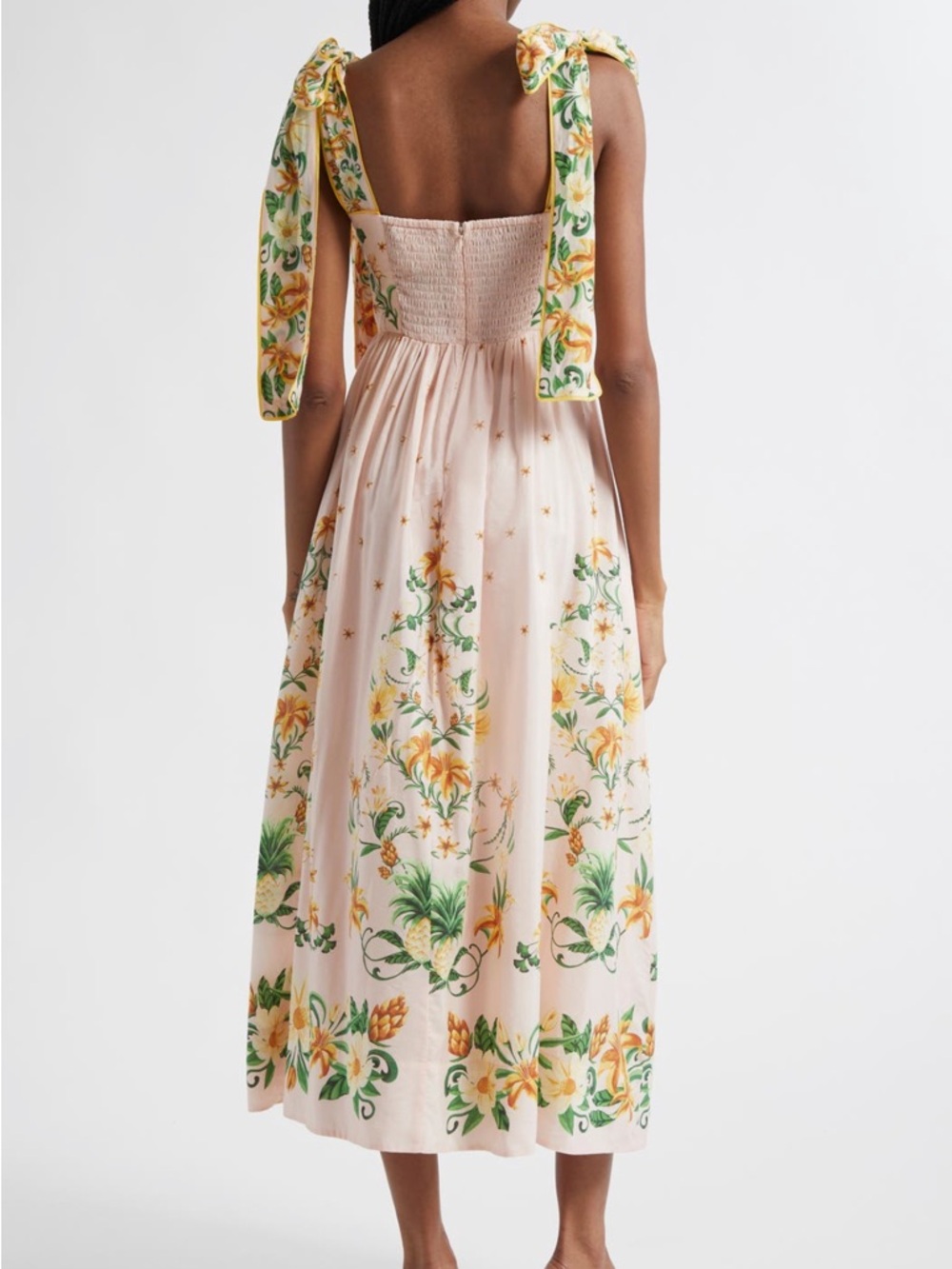 FARM Rio Botanical Beauty Pink Laces Cup Midi Dress NWT Size XL - Picture 2 of 9